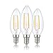Hellum LED Glühbirne Kerzenlampe E14, 3er, 2,5W warmweiß LED Lampe mit 250 Lumen LED Filament, E14 Vintage Led Leuchtmittel ersetzt 25-Watt Glühbirne, C35 2700 Kelvin warmweiss Klar, 207101