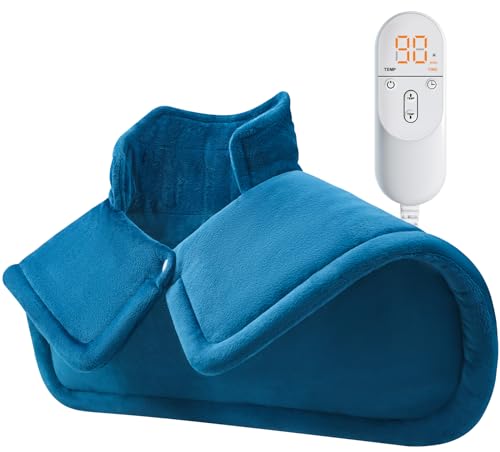 Image of Heating Pad for Neck Shoulders Back, Weighted Heat Pads, Electric Neck Heated Wrap 6 Heat Settings 4 Auto Timer, Anniversary Birthday Gifts for Women Mom Men Dad, Blue