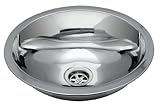 Ambassador Marine Oval Stainless Steel Round Bottom Brushed Finish Sink, 13 1/4-Inch Long x 10 1/2-Inch Wide x 5 1/4-Inch Deep