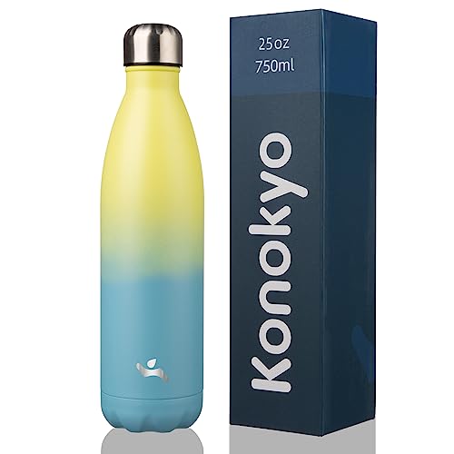Image of Konokyo Insulated Water Bottles,25 oz Double Wall Stainless Steel Vacumm Metal Flask for Sports Travel,Sandy Beach