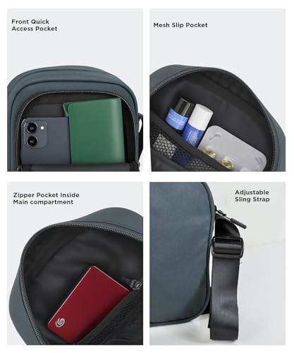 Image of COUNSELOR Sling Bag for Men and Women, Polyester Crossbody Bag, Adjustable Strap, Zipper Closure, Multiple Compartments, Lightweight Stylish Mini Side Bag for Daily Use, Travel & Commute LUNO