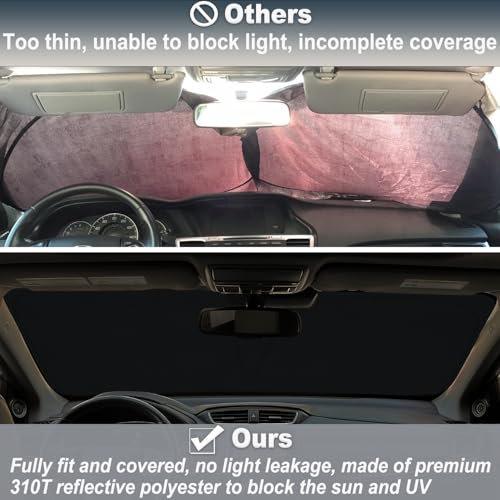 Image of Car Windshield Sun Shade for Honda CR-V 2017-2022, Premium 310T Reflective Polyester UV Blocker, Lightweight Foldable Sun Visor with Storage Pouch