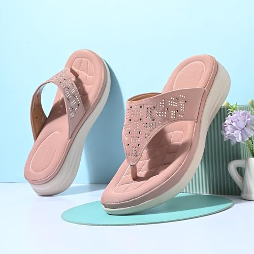 Image of Centrino Women's Sandals | Stylish Slip-On Sandals|Elegant & Trendy Design | Slippers /Flip-Flops|Fashionable Casual & Stylish|Lightweight & Breathable|Outdoor Casual Chappals for Ladies & Girls(9320)