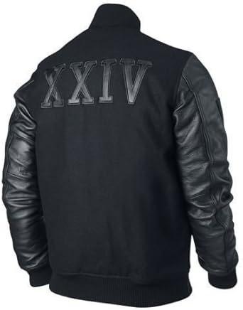 leather jacket with wool sleeves