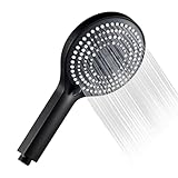 OFFO Matte Black Handheld Shower Head, 6-Mode High Pressure, 5' Large Face, Chrome Plated Finish, Includes Shower Head, Washers, Water Saving...