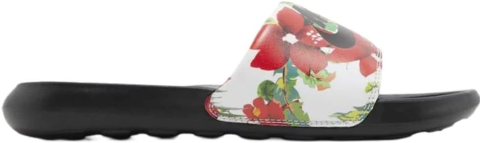 Nike Victori Women's One Slide Sneaker, White Red Mermaid Green Atomic Black, 5 US