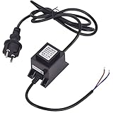 Parameter: 12V AC/AC Wechselstrom, Eingang 220V (AC), Ausgang 12V (AC), Ausgangsleistung 15W, Wasserdicht: IP68, Kabel 1,5M.