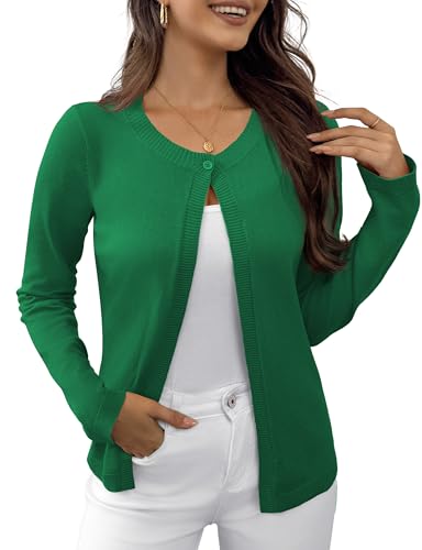 Image of OmicGot Women's Long Sleeve Shrugs Open Front Cropped Cardigan Sweater Bolero Shrugs S-XL