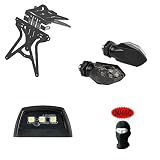 DESCRIPCIÓN DEL PRODUCTO Y CARACTERÍSTICAS: KIT PARA MOTOS CON MATRÍCULA + 1 PAR DE FLECHAS + LUZ DE MATRÍCULA TODOS LOS NUEVOS PRODUCTOS LAMPA 1 ° - PORTA MATRÍCULA: - El portamatrículas es universal y debe adaptarse a tu moto - Accesorio inferior plano - Acabado en polvo epoxi - Ajuste de altura, anchura e inclinación - Ajuste de la excursión del indicador - Predisposición para luz de matrícula + flechas - Dimensiones: Dimensiones: Alto 270 mm - Ancho 190 mm - Fondo 35 mm - de color negro - P