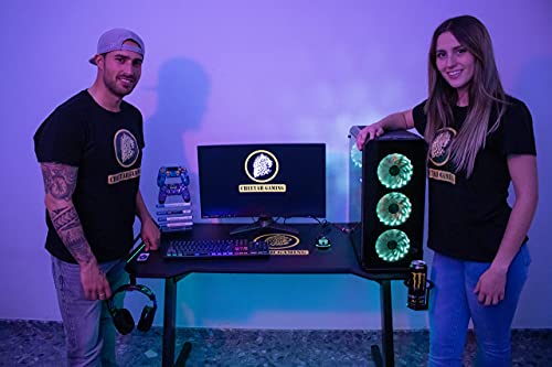 Desk Table de Gaming Grande Máster 01 lumières LED RVB avec télécommande, chargeur sans fil Smartphone, 3 ports USB, organiseur de câbles table de bureau ordinateur 126 x 68 cm – Image 3