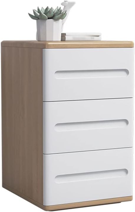 Nightstand Wood Three-Drawing Bedside Cabinet Storage Cabinet Modern Minimalist Living Room Bedroom Bedside Storage Drawer Small Cabinet (Wood) Bedside End Table (Color : B) (D)