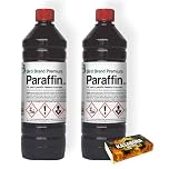 Bird Brand Premium Grade Paraffin 1L x 2 (2 litres) – Paraffin Oil for Greenhouse Garden Heater Oil Burner Lamps Torches with KasaBona Safety Matches - 1L (2)
