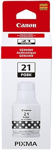 Canon GI-21 Botella de tinta negra pigmentada, compatible con impresoras Supertank G3260, G2260 y G1220 (tamaño único)