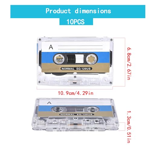 10 Stück Rauscharm Audiokassetten, Leer Audio Kassetten ,90 Min Leerkassetten,Audio Kassette für Seminare, Vorlesungen und tägliche Aufzeichnungen