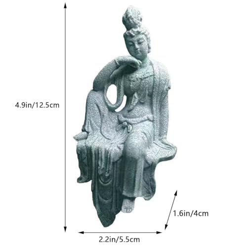 Image of livelyfish Fish Tank Decorations Buddha Statue Aquarium Guanyin Buddha Figurines Asian Zen Sandstone Statues, A