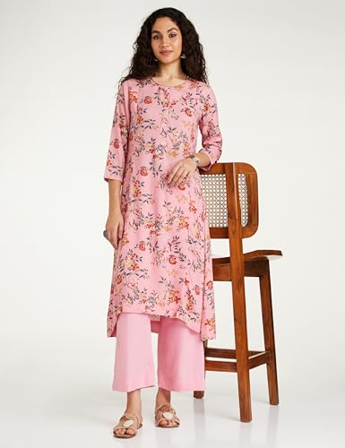 Image of BIBA Women Viscose A Line Printed Suit Set