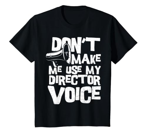 Director: Don't Make Me Use My Dire - Filmmaker T-Shirt, Youth, Black, Medium