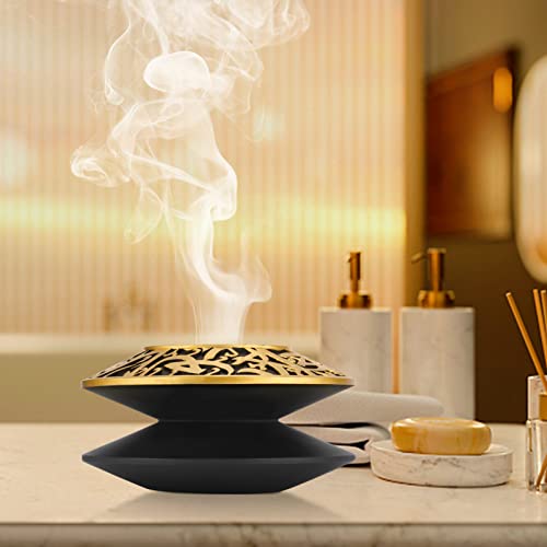 Terschelling Frankincense Resin Incense Burner, Incense Censer, Bakhoor Burner, Portable Charcoal Incense Burner - For Office & Home Decor (Black) #TOP4