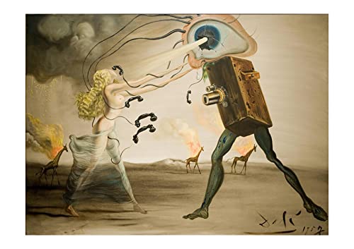 Affiche Salvador Dali Girafes et un téléphone très grande taille Spiffing Prints