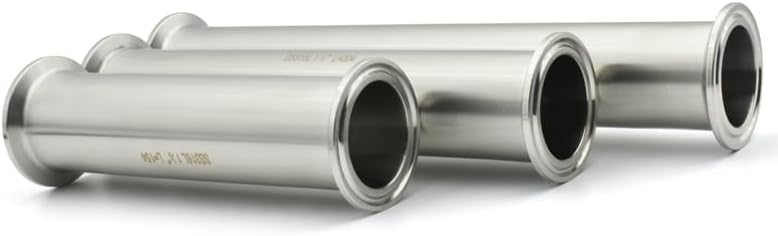 1PC Length 4 "-18" Grade Stainless Steel SUS304 Fitting Pipe OD 19-51 Homemade Ferrule Three Clips 50.5/64mm(1 pipe,8 INCHES (204MM)_OD45 X FERRULE64) Plumbing Fittings