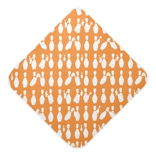 Msyxl Bowling Pins Pattern Hooded Towel - Ultra Soft & Absorbent Muslin Cotton Bath Towel for Babies, Toddlers, Newborn - Boys & Girls Essential 35