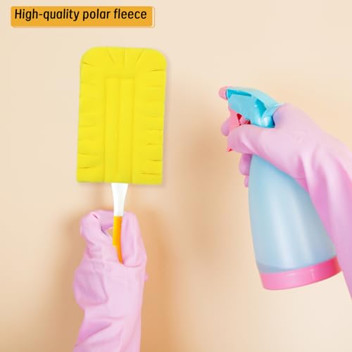 Image of Dohia Duster Refills Fleece Refills Hand Dusters Cleaning Reusable Duster Pads Washable Dusters for Cleaning Ceiling Fan Hardwoods Window Kitchen Floor ST4-CCX (Yellow)