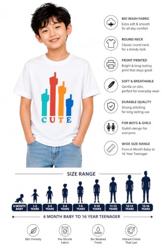 Image of Double F Boys Half Sleeve Cotton Regular Fit Printed Round Neck T-Shirt for Ages 6 Months to 16 Years