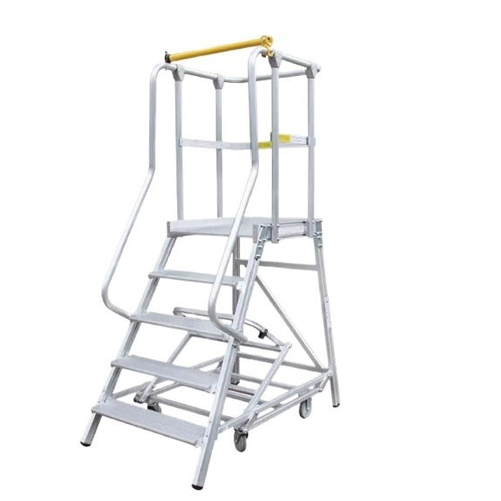 Elevación de andamios Escalera de ingeniería aleación aluminio, mantenimiento almacén, camión clasificación móvil, escalera plataforma trepadora 1,2 metros