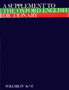 Hardcover A Supplement to the Oxford English Dictionary Book