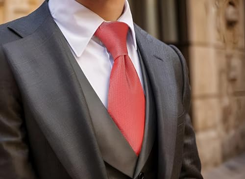 S&W SHLAX&WING Conjuntos de gravatas para homens gravatas vermelhas de seda cor sólida gravata de ta