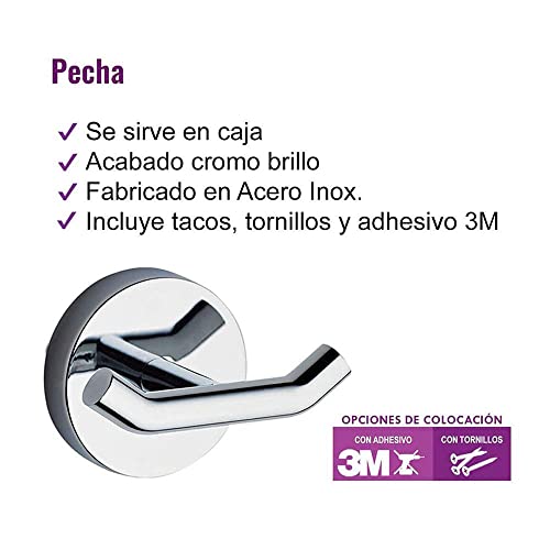 Oxen 324654 Aufhänger für Badezimmer, glänzend, Chrom