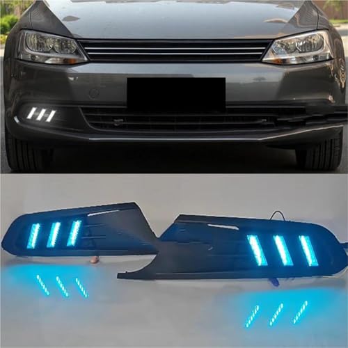 Luces diurnas para VW Jetta Sagitar 2012-2014 con intermitentes y cubierta antiniebla 7