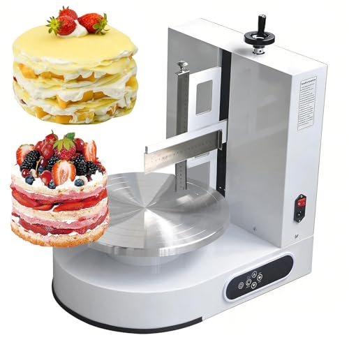 Máquina de glaseado de pasteles 35/36 cm con control de velocidad 25–320 RPM, cuerpo metálico, motor silencioso y rascador de acero inoxidable, para crema de mantequilla y tartas lisas White-36cm