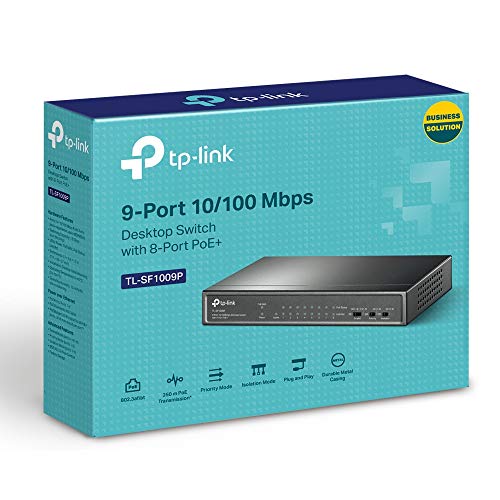 Switch TP-Link TL-SF1009P para conectar cámaras de seguridad y telefonía ethernet 7