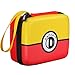 D DACCKIT Carrying Case for Pokemon Trading Cards, Fits Up to 400 Cards, Card Holder with Hand Strap & Carabiner(Red and Yellow)