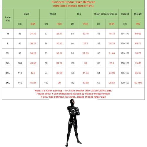 Men's Shiny Wetlook PVC Leather Catsuit Back with Zipper Handmade Full Bodysuit Clubwear Attached Gloves2