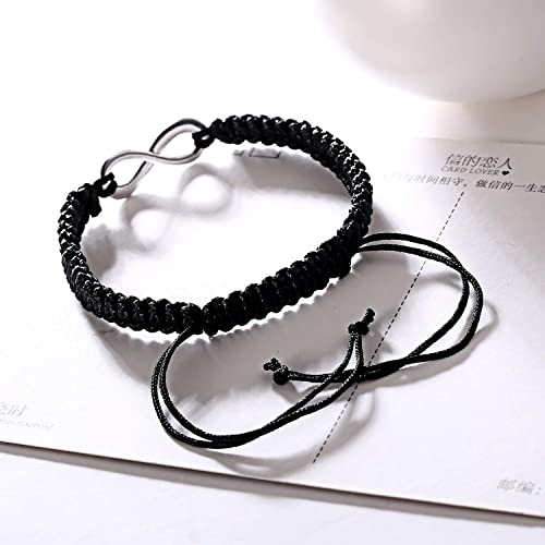 Image of COLORFUL BLING Lucky 8 Infinity Couple Bracelet Braided Leather Rope Bangle Wrist Adjustable Chain Fit 7-9 Inch for Lover Friendship
