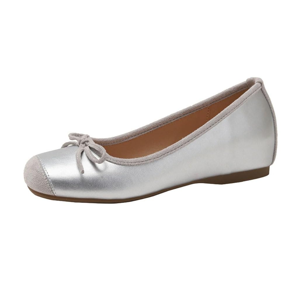 Ballerine da Donna, Mocassini Bassi in Similpelle, Scarpe da Donna con Punta Quadrata e Decorazione con Fiocco, comode Slip-on estive per Tutti i Giorni, Ufficio e Tempo Libero
