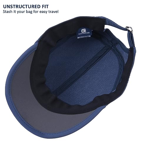 Image of GADIEMKENSD Stretch Army Cap Cadet Military Hats Flat Top Baseball Cap Short Bill Breathable