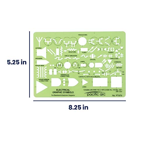 Image of Pacific Arc Template: Electrical Graphic Symbols, 117 Openings 5 inch x 7 inch