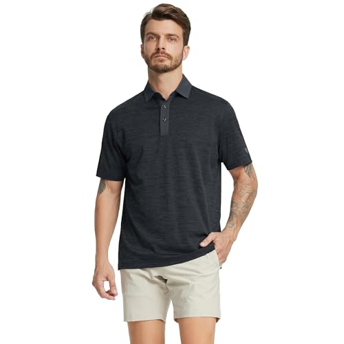 M MAELREG Golf Shirts for Men Dry Fit Short Sleeve Casual Performance Moisture Wicking Heather Pique Collared Polo Shirts2