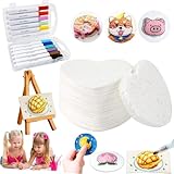 Magic Puffy Paint - 3D Zeichnung Magic Schwamm Leinwand, Blase Textur Leere Zeichnung Papier mit 12 Farben Stifte, Blase Popcorn Zeichenstift für DIY Kunsthandwerk die Schulparty