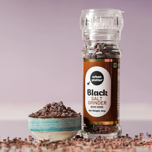 Image of Urban Platter Black Rock Salt Grinder, 100g (Sendha Namak | Easy to Grind | Free from Micro-Plastics | Pure & Natural | Rich in Natural Minerals)