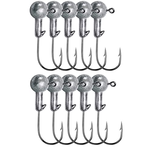 Lot de 10 hameçons à tête plombée 1 G/2 G/3,5 G/5 G/6 G/7 G/9 G pour pêche en eau douce et salée (1 G) Cover