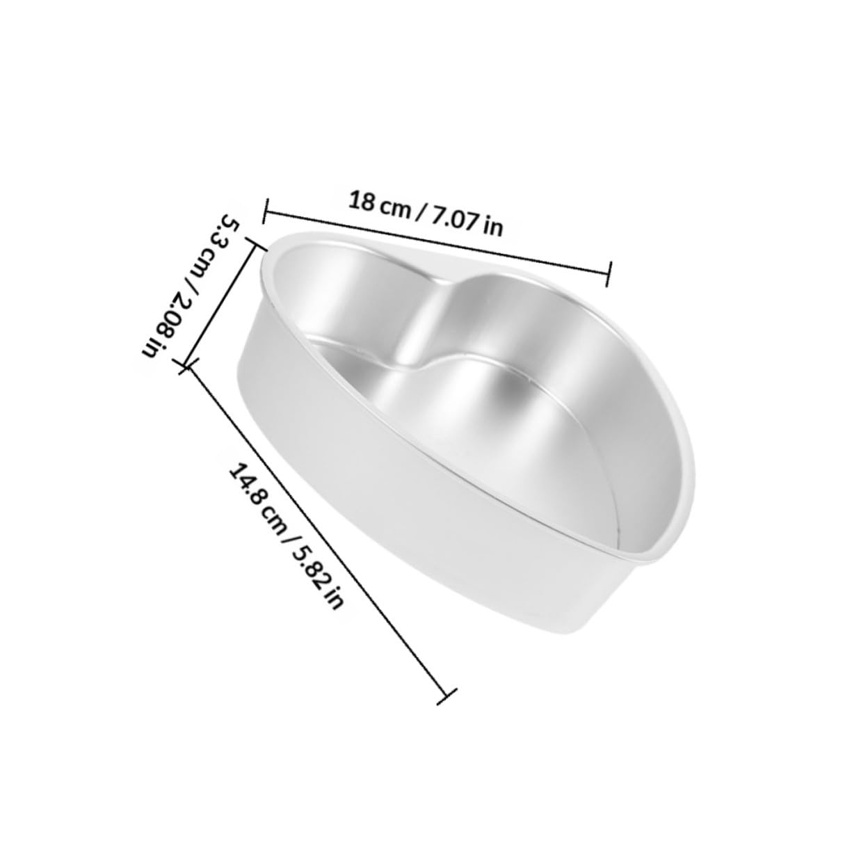 Molde para Pastel de Corazón de 7 Pulgadas en Aluminio con Fondo Extraíble, 2 Piezas, Moldes para Hornear Mini Pasteles Reutilizables para Cumpleaños y Bodas