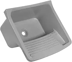 Tanque Plástico Astra 40L p/lavar roupas - Cinza Claro 57,9x52cm