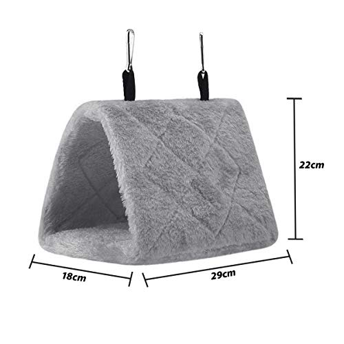 Image of Furry Warm Bird Nest House Winter Parrot Hanging Hammock Cage Tent Plush Bird Hut Hideaway Cute Guinea Pig Hamster House Cave Small Animal Sleeping Bed for Gerbil Parakeet Squirrel Hedgehog