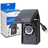 Intermatic HB11K Heavy-Duty Outdoor Plug-in Timer – 2 ON/2 Off Settings, 30-Min Minimum Intervals, Weatherproof Flip Cover, 15A/1800W, 1 HP Rated, 13' Cord – Ideal for Pool Pumps, Lights, Decorations