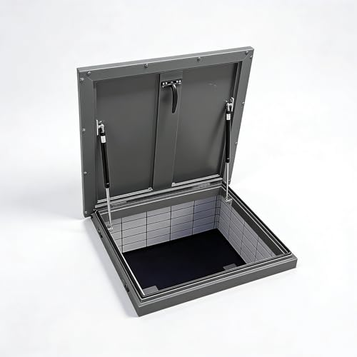 Trappe d'accès au toit en aluminium 31x29 avec tiges de support robustes - 2