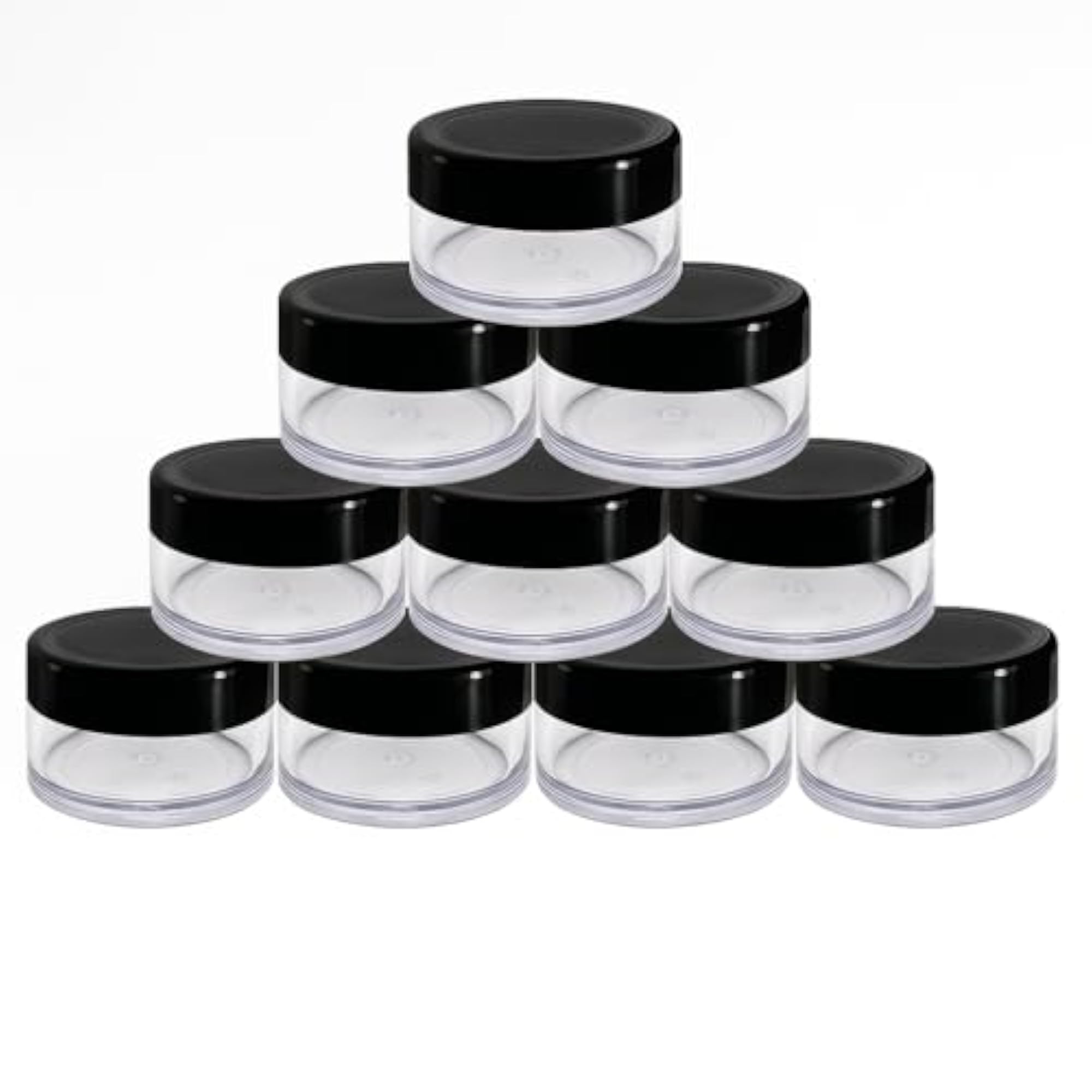 Empty Lipbalm Jars with Black Screw Cap, 10 Pack